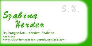 szabina werder business card